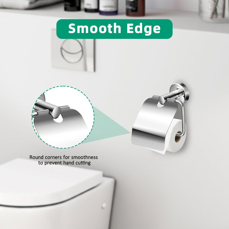 OlBuWa Toilet Paper Holder with Cover Tissue Roll Storage Rack Storage Dust-proof for Kitchen & Bathroom-304 Stainless Steel - Image 2